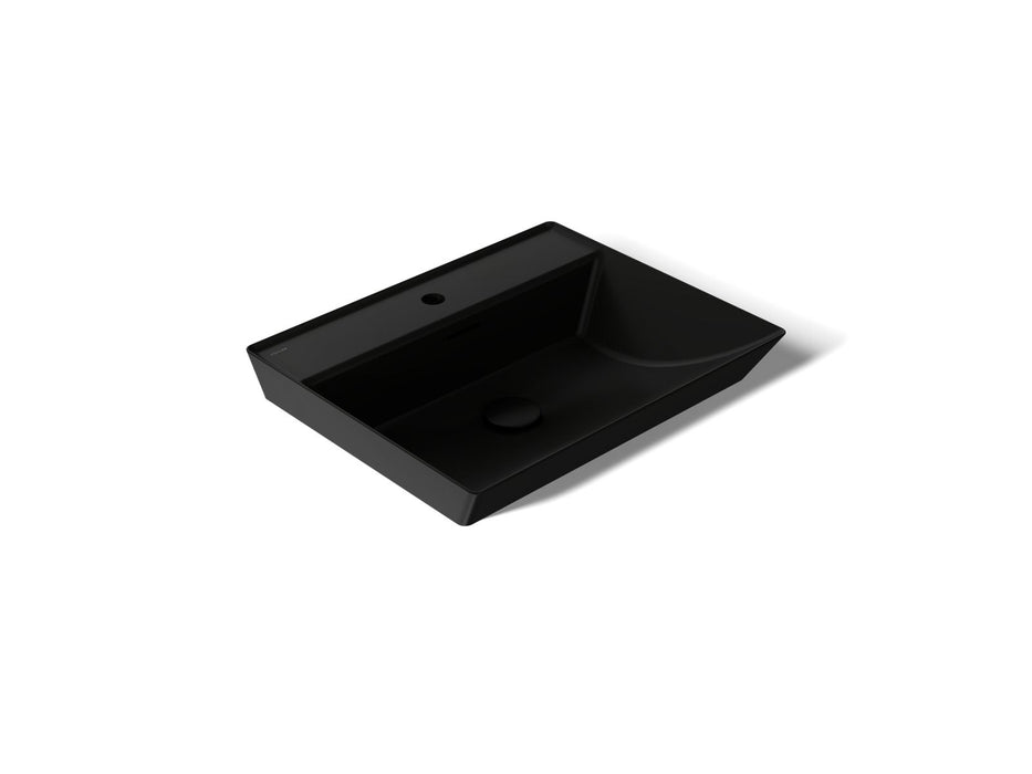 KOHLER K-21059-1 Brazn 23" rectangular vessel bathroom sink, honed black