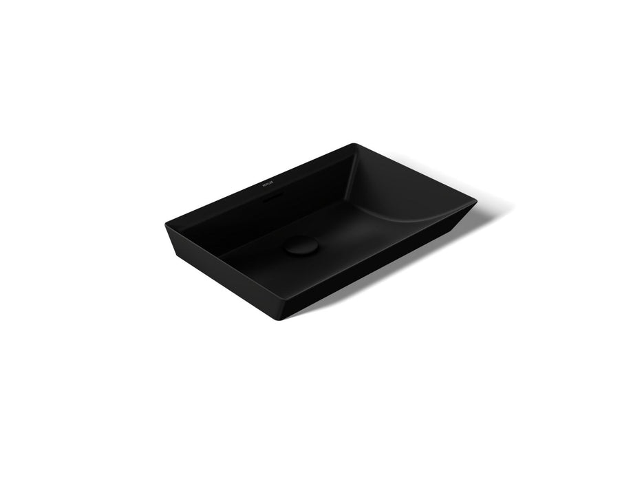 KOHLER K-21060 Brazn 23" rectangular vessel bathroom sink, honed black