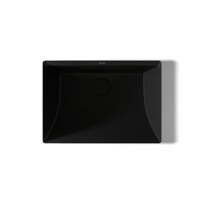 KOHLER K-21060 Brazn 23" rectangular vessel bathroom sink, honed black - view 3