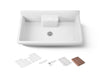 KOHLER K-21103-1HW Farmstead 45" top-/wall-mount single-bowl workstation farmhouse kitchen sink, white