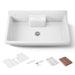 KOHLER K-21103-2HP5 Farmstead 45" top-/wall-mount single-bowl workstation farmhouse kitchen sink, white - view 5