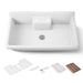 KOHLER K-21103-2HW Farmstead 45" top-/wall-mount single-bowl workstation farmhouse kitchen sink, white