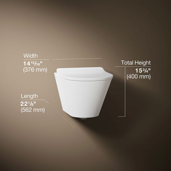 KOHLER K-21748 Brazn Wall-hung round-front toilet, dual-flush