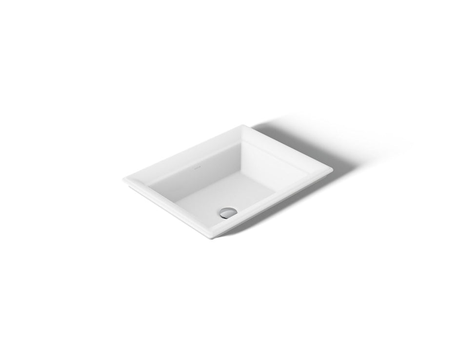 KOHLER K-21781-0 K-21781 Artifacts 21" Rectangular Drop-in Bathroom Sink, white