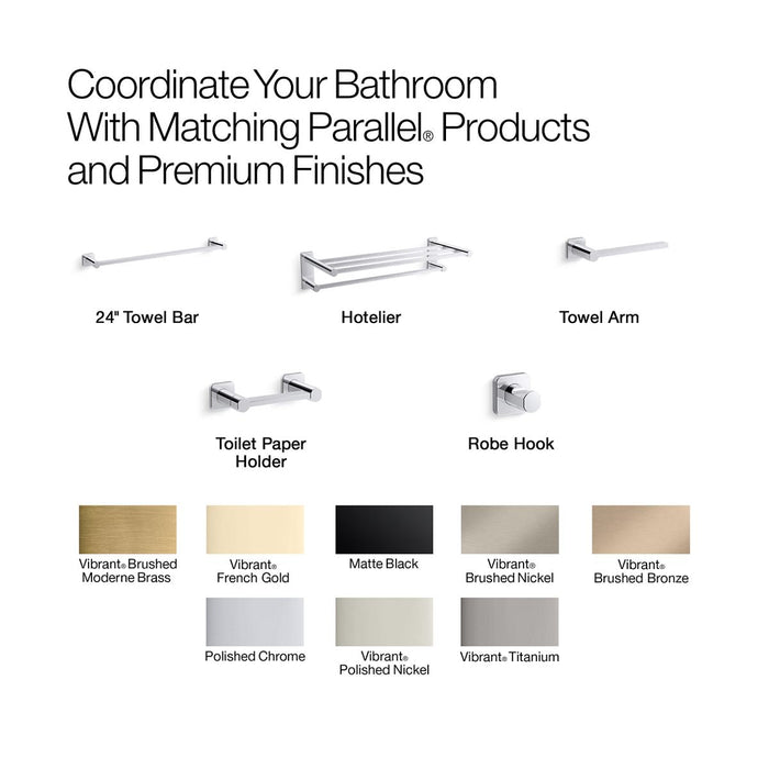 KOHLER K-21897 Parallel Double toilet paper holder, vibrant brushed nickel - view 2