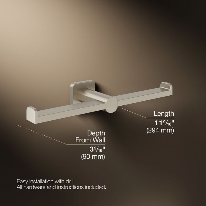 KOHLER K-21897 Parallel Double toilet paper holder, vibrant brushed nickel - view 5
