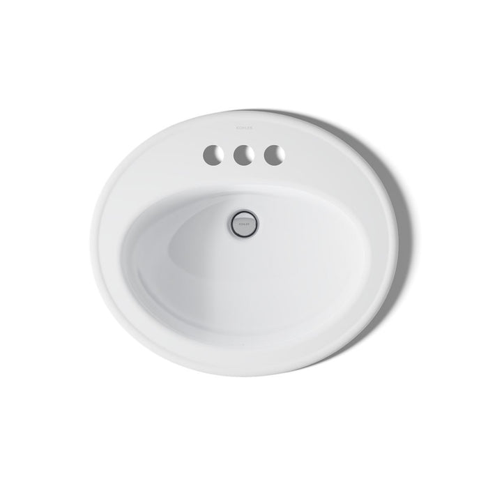 KOHLER K-2196-4 Pennington 20-1/4" oval drop-in bathroom sink