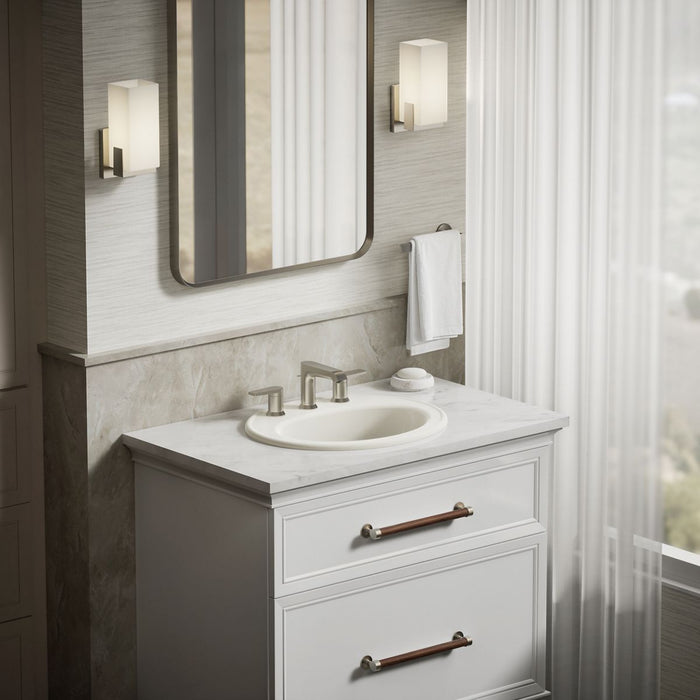 KOHLER K-2196-8 Pennington 20-1/4" oval drop-in bathroom sink, biscuit - view 3