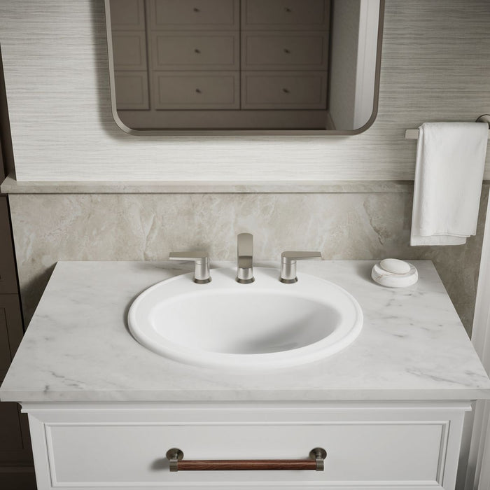 KOHLER K-2196-8 Pennington 20-1/4" oval drop-in bathroom sink, white - view 3