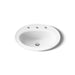 KOHLER K-2196-8 Pennington 20-1/4" oval drop-in bathroom sink, white - view 4