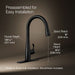 KOHLER K-22036 Simplice Touchless pull-down kitchen sink faucet with three-function sprayhead, matte black - view 5