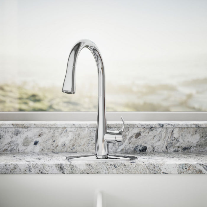 KOHLER K-22036 Simplice Touchless pull-down kitchen sink faucet with three-function sprayhead, polished chrome - view 4