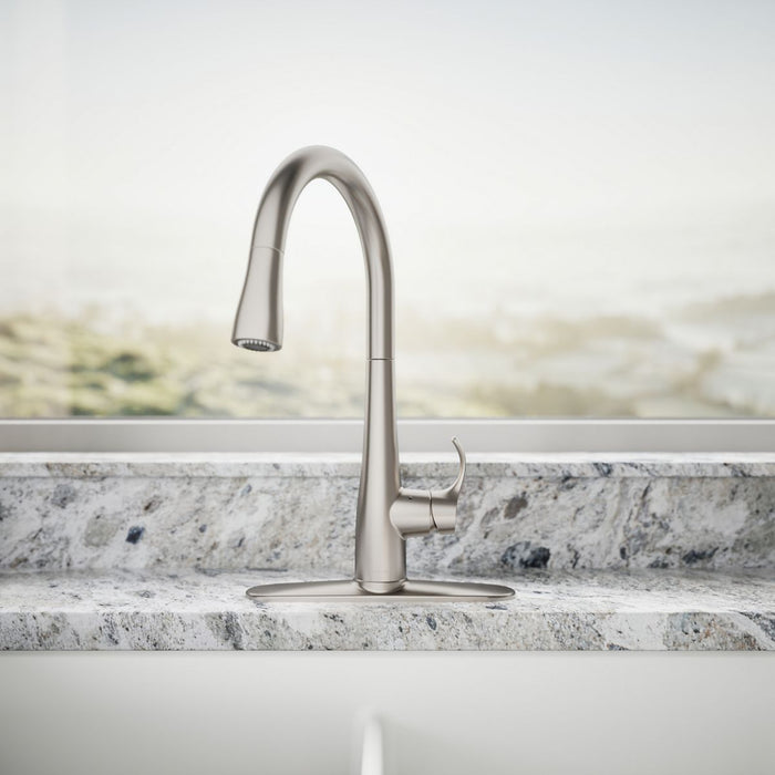 KOHLER K-22036 Simplice Touchless pull-down kitchen sink faucet with three-function sprayhead, vibrant stainless - view 4