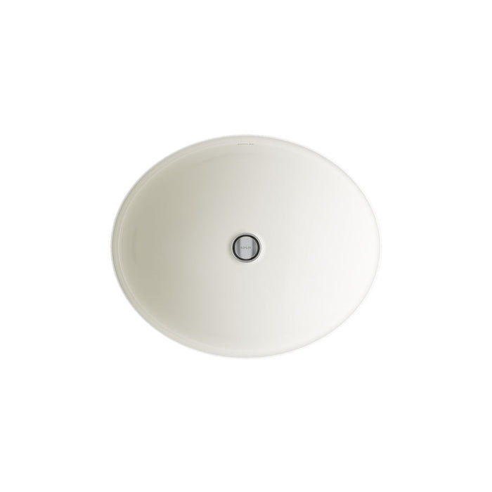 KOHLER K-2205-G Caxton 19-1/4" oval undermount bathroom sink with glazed underside, no overflow, biscuit - view 4