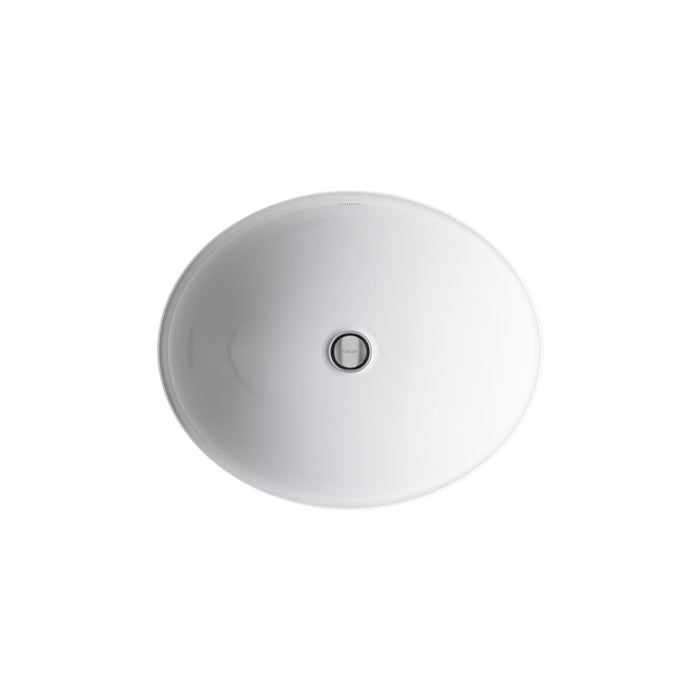 KOHLER K-2205-G Caxton 19-1/4" oval undermount bathroom sink with glazed underside, no overflow, white - view 3