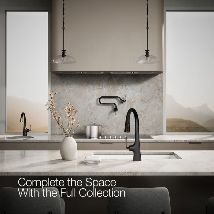 KOHLER K-22066 Graze Wall-mount pot filler, matte black - view 2