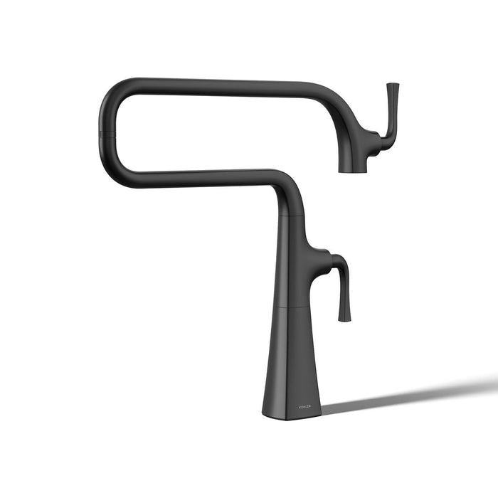KOHLER K-22067 Graze Deck-mount pot filler, matte black - view 3