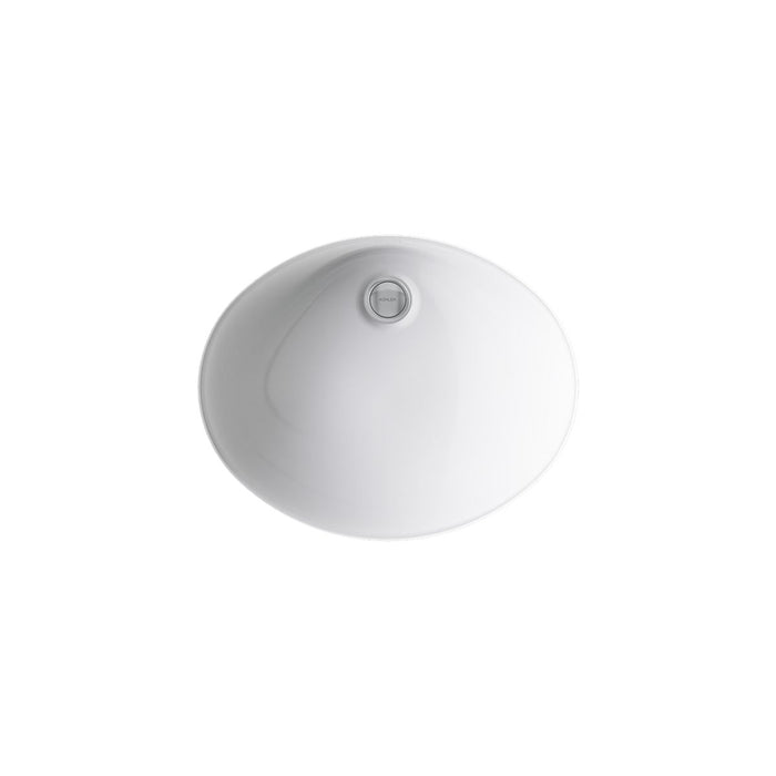 KOHLER K-2209 Caxton 17" oval undermount bathroom sink, white - view 3