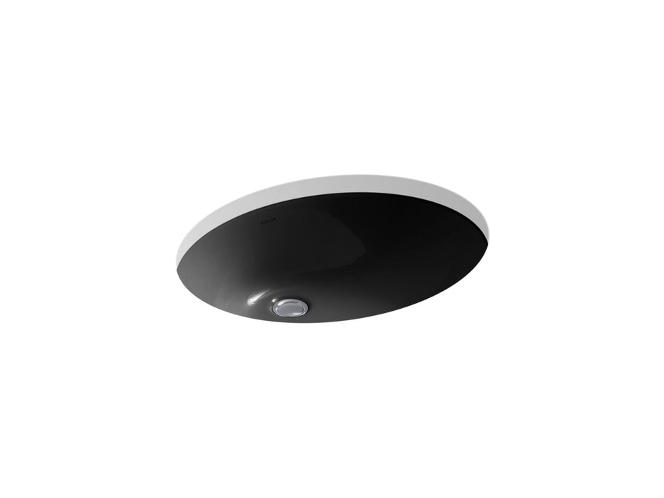 KOHLER K-2211 Caxton 21-1/4" oval undermount bathroom sink, black black