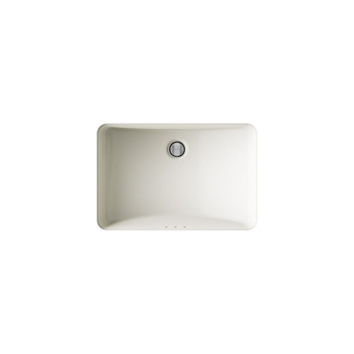 KOHLER K-2214-G Ladena 21" rectangular undermount bathroom sink with glazed underside, no overflow