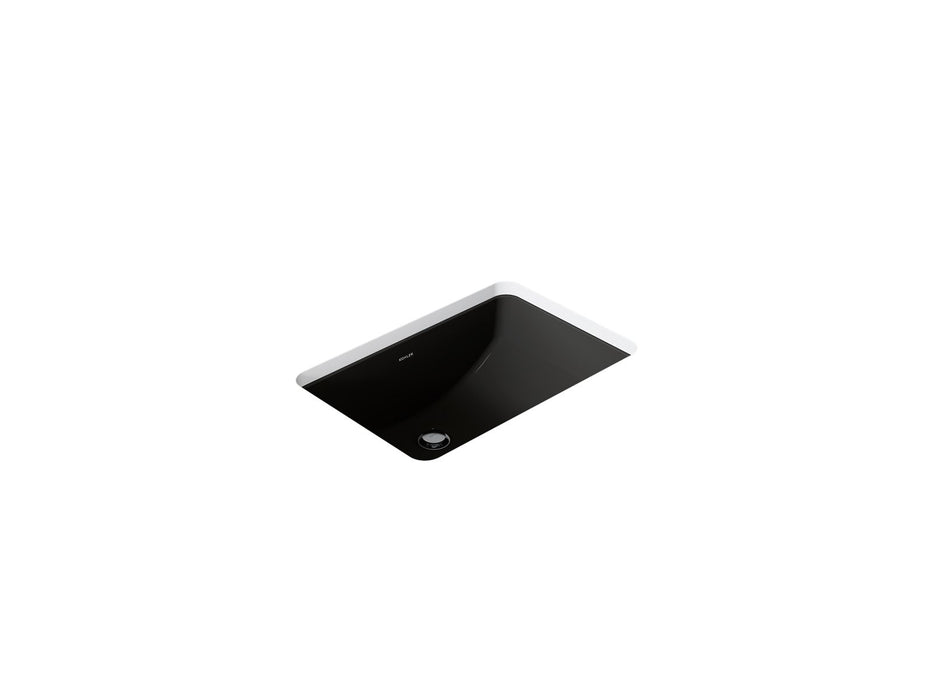 KOHLER K-2214-G Ladena 21" rectangular undermount bathroom sink with glazed underside, no overflow