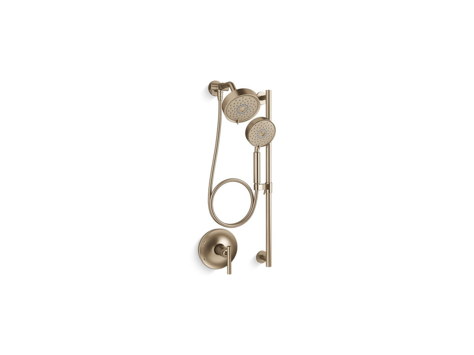 KOHLER K-22181-G Purist Showering Kit, 1.75 gpm, vibrant brushed bronze