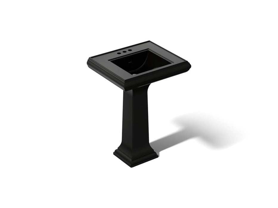 KOHLER K-2238-4 Memoirs 24-1/4" rectangular pedestal bathroom sink, black black