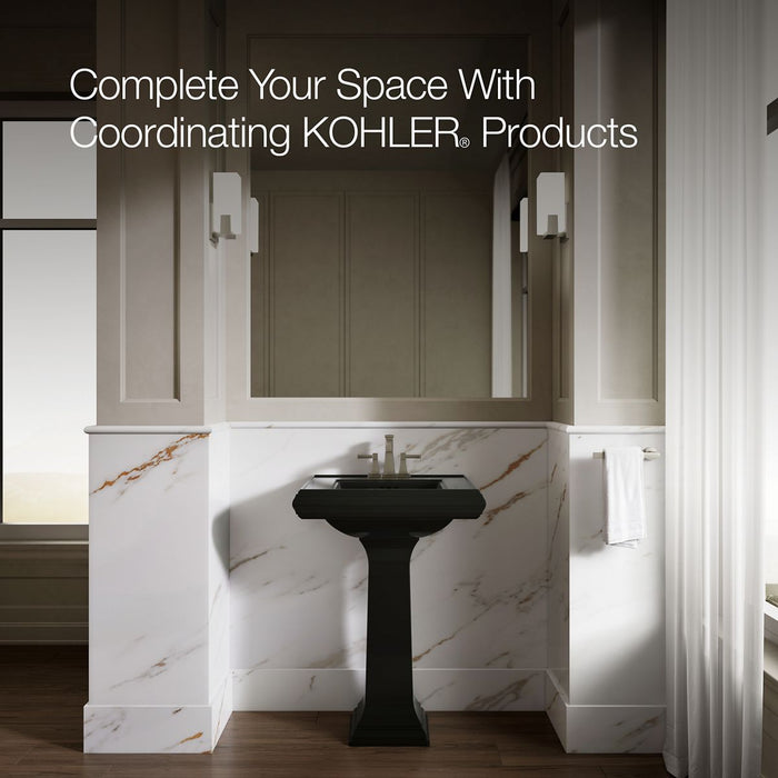 KOHLER K-2238-4 Memoirs 24-1/4" rectangular pedestal bathroom sink, black black - view 4