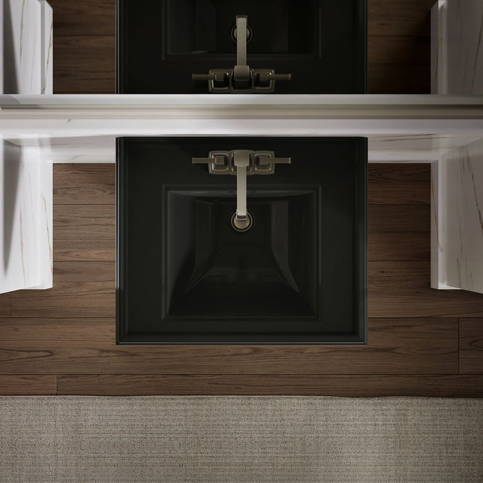 KOHLER K-2238-4 Memoirs 24-1/4" rectangular pedestal bathroom sink, black black - view 5