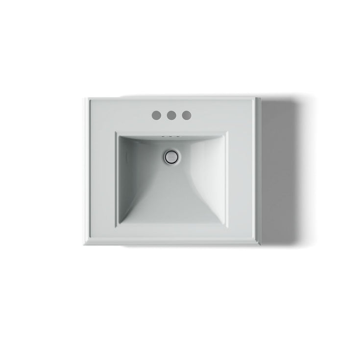 KOHLER K-2238-4 Memoirs 24-1/4" rectangular pedestal bathroom sink, ice grey - view 3