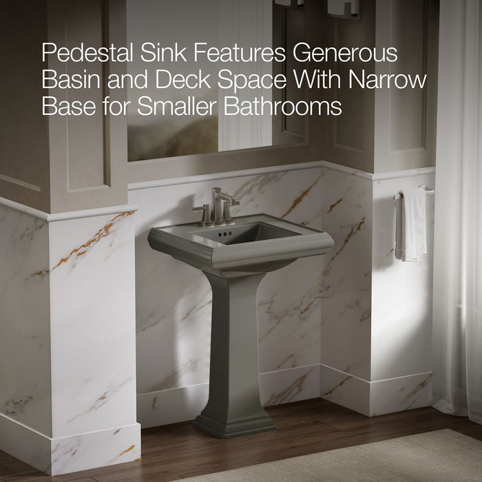 KOHLER K-2238-4 Memoirs 24-1/4" rectangular pedestal bathroom sink
