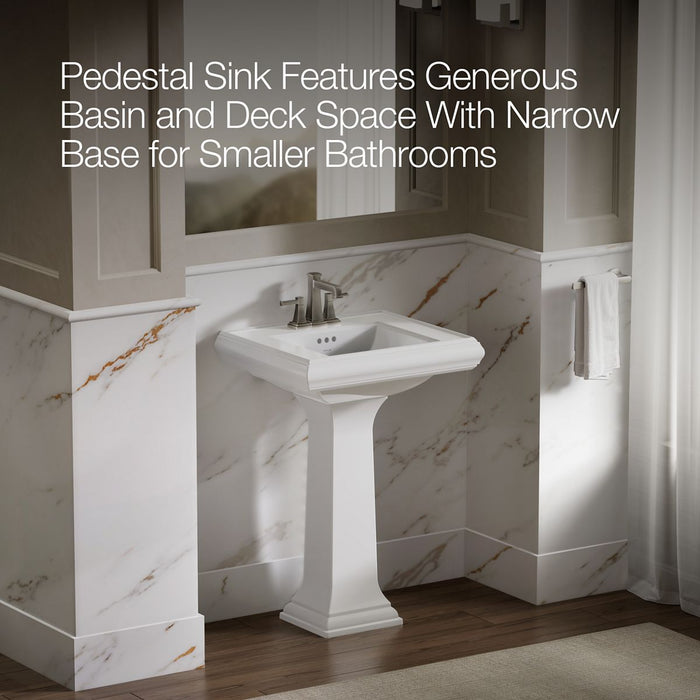 KOHLER K-2238-4 Memoirs 24-1/4" rectangular pedestal bathroom sink
