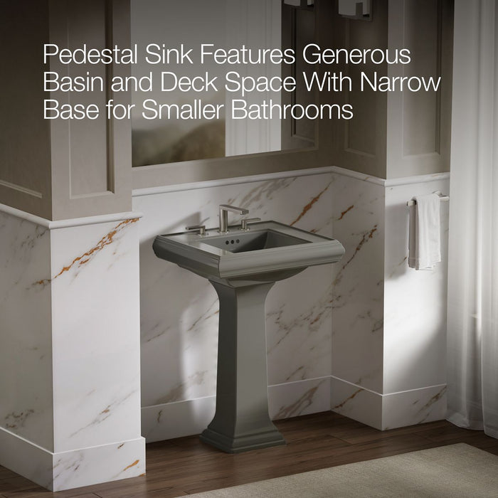KOHLER K-2238-8 Memoirs 24-1/4" rectangular pedestal bathroom sink
