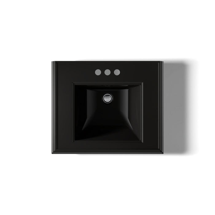 KOHLER K-2239-4 Memoirs Pedestal/console table bathroom sink basin with 4" centerset faucet holes, black black - view 3