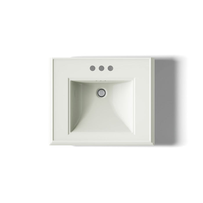 KOHLER K-2239-4 Memoirs Pedestal/console table bathroom sink basin with 4" centerset faucet holes, dune - view 3