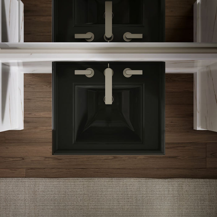 KOHLER K-2239-8 Memoirs Pedestal/console table bathroom sink basin with 8" widespread faucet holes, black black - view 3