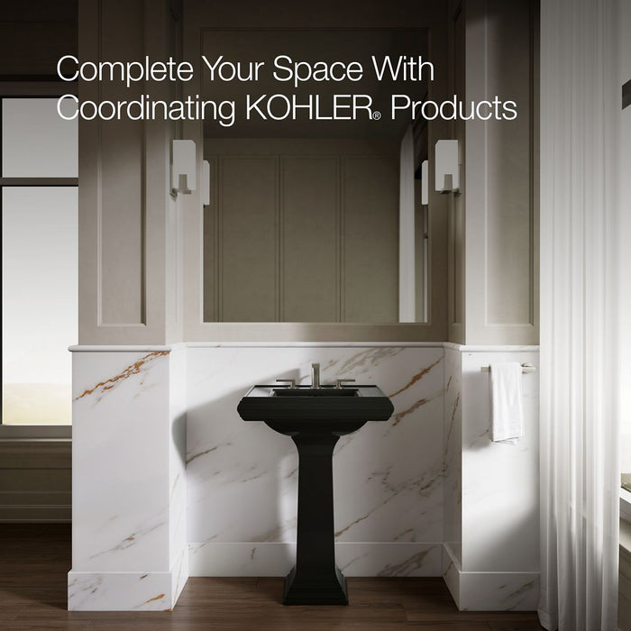 KOHLER K-2239-8 Memoirs Pedestal/console table bathroom sink basin with 8" widespread faucet holes, black black - view 5