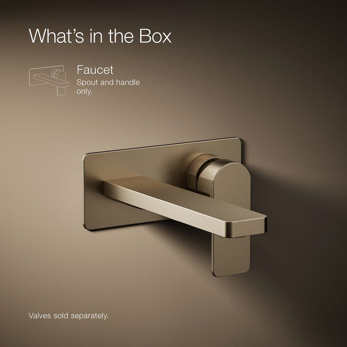 KOHLER K-22567-4 Parallel Wall-mount single-handle bathroom sink faucet, 1.2 gpm, vibrant brushed bronze - view 5