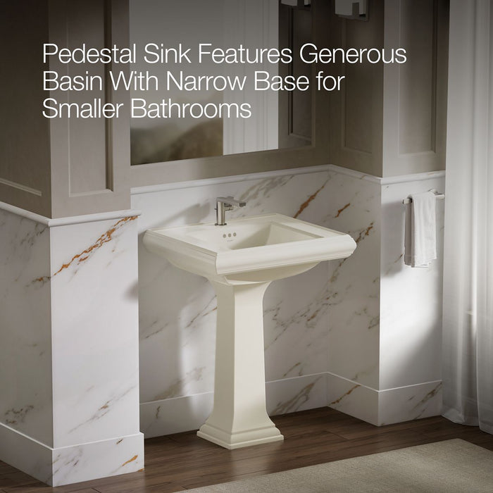KOHLER K-2258-1 Memoirs 27-1/4" rectangular pedestal bathroom sink, biscuit - view 4