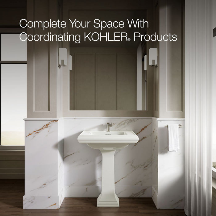 KOHLER K-2258-1 Memoirs 27-1/4" rectangular pedestal bathroom sink, dune - view 5
