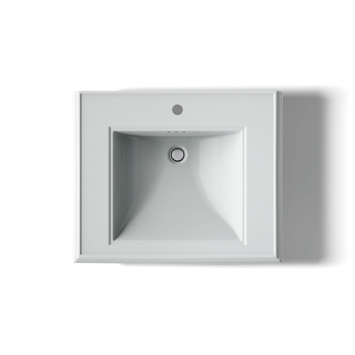 KOHLER K-2258-1 Memoirs 27-1/4" rectangular pedestal bathroom sink, ice grey - view 3