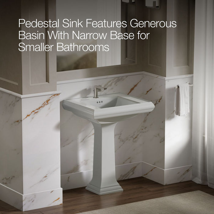 KOHLER K-2258-1 Memoirs 27-1/4" rectangular pedestal bathroom sink, ice grey - view 4