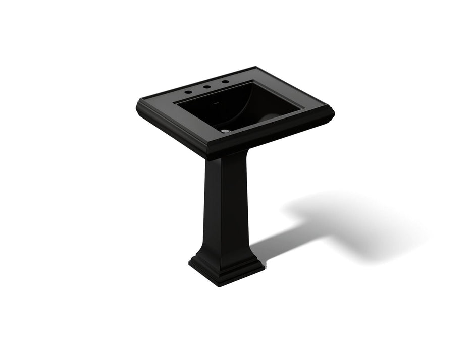 KOHLER K-2258-8 Memoirs 27-1/4" rectangular pedestal bathroom sink, black black