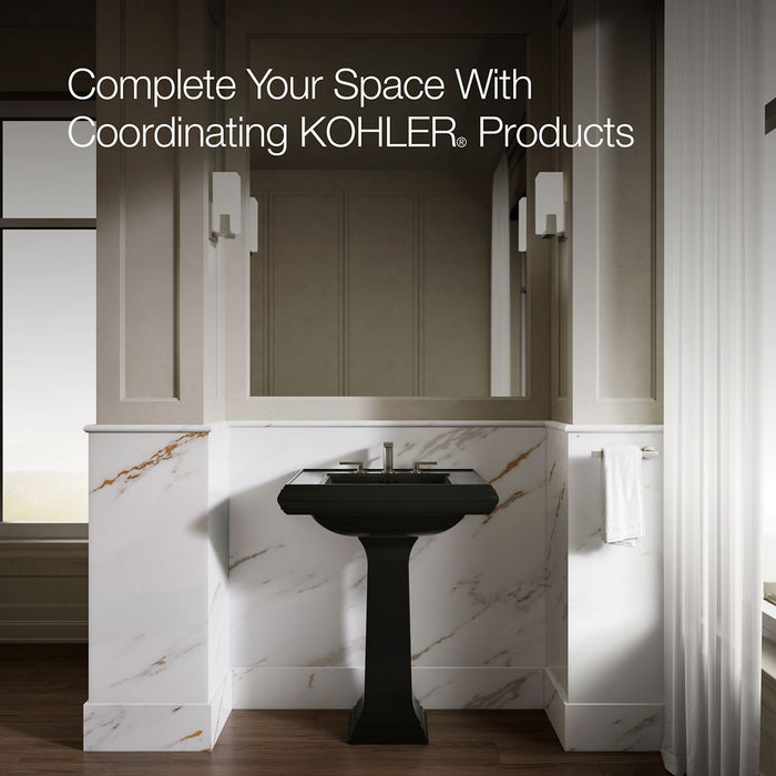 KOHLER K-2258-8 Memoirs 27-1/4" rectangular pedestal bathroom sink, black black - view 5