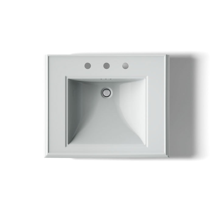 KOHLER K-2258-8 Memoirs 27-1/4" rectangular pedestal bathroom sink, ice grey - view 3