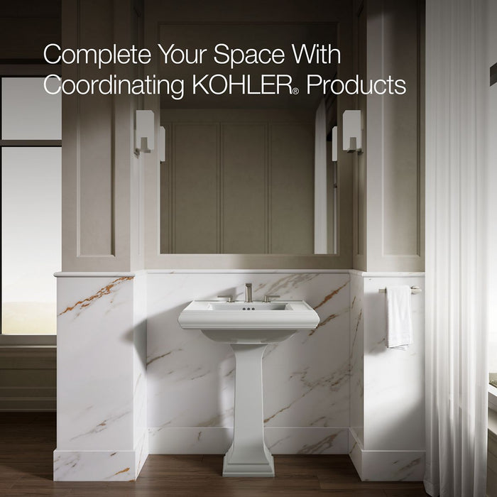 KOHLER K-2258-8 Memoirs 27-1/4" rectangular pedestal bathroom sink, ice grey - view 5