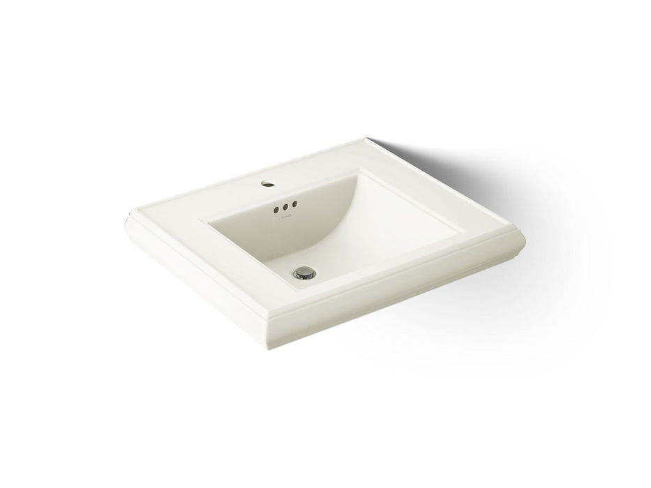 KOHLER K-2259-1 Memoirs Pedestal/console table bathroom sink basin with single faucet-hole drilling, biscuit