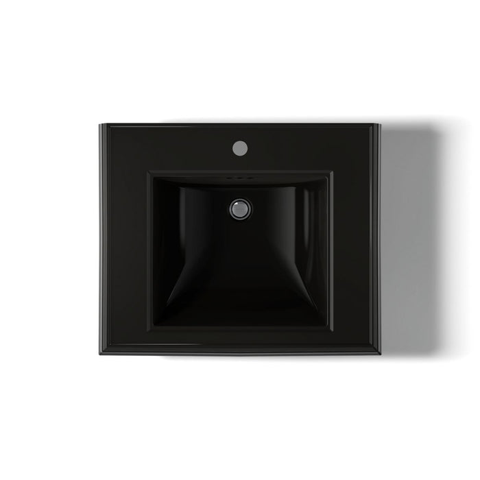 KOHLER K-2259-1 Memoirs Pedestal/console table bathroom sink basin with single faucet-hole drilling, black black - view 3