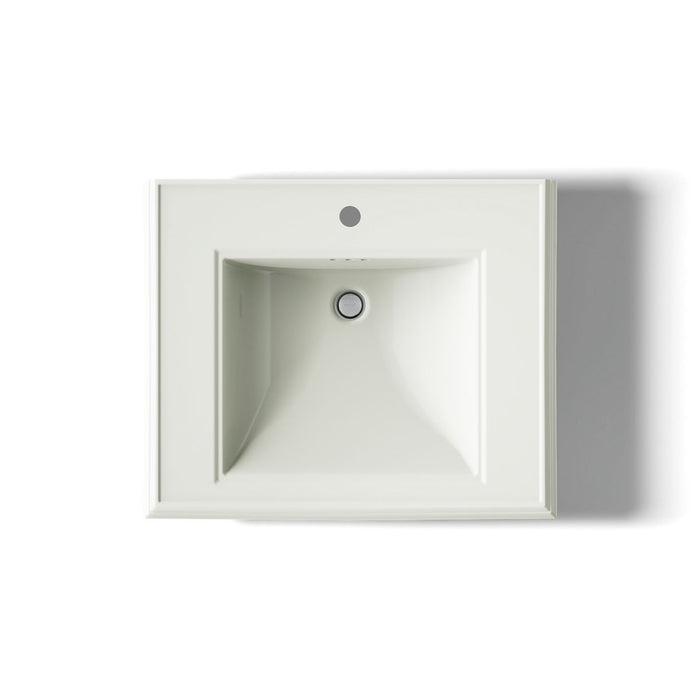 KOHLER K-2259-1 Memoirs Pedestal/console table bathroom sink basin with single faucet-hole drilling, dune - view 3