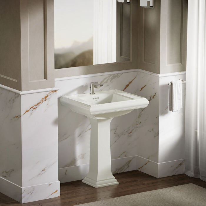 KOHLER K-2259-1 Memoirs Pedestal/console table bathroom sink basin with single faucet-hole drilling, dune - view 4